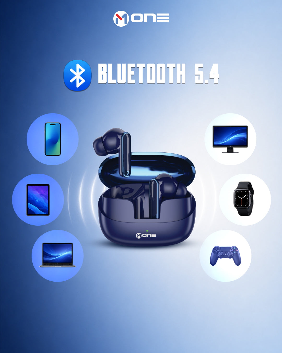 M ONE SKY-001 TWS Wireless Earbuds Blue