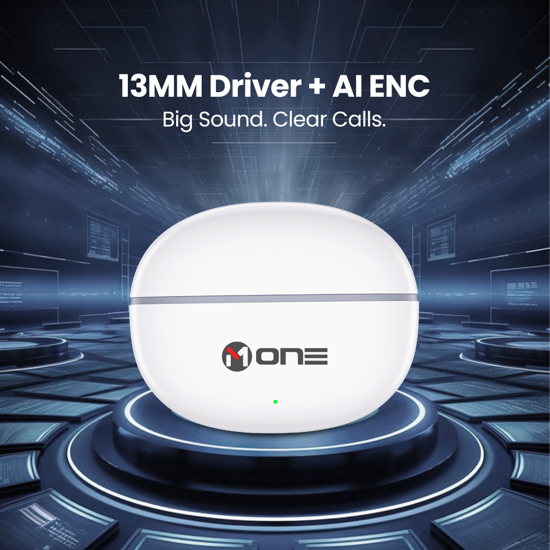 M ONE SHARP TWS Wireless Earbuds White