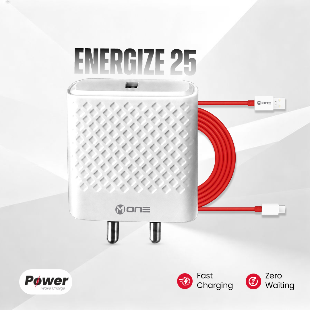 M ONE ENERGIZE 25 25W Fast Charger with USB-C Cable